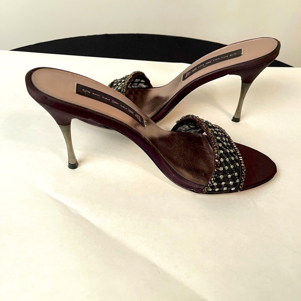 STEVEN by STEVE MADDEN black rhinestone and net heels - Picture 11 of 13